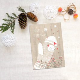 Robuuste kerstmis Mitten Snow Kitten Modern Drawin