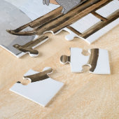 Robuuste kerstscene Snowman, sneeuw, boom Legpuzzel (Zijkant)