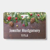 Robuuste kersttafel met pine en sneeuw badge (Achterkant)