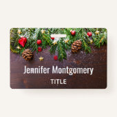 Robuuste kersttafel met pine en sneeuw badge (Achterkant)