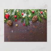 Robuuste kersttafel met pine en sneeuw briefkaart (Voorkant)