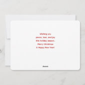 Robuuste kersttafel met pine en sneeuw feestdagenkaart (Achterkant)