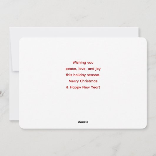 Robuuste kersttafel met pine en sneeuw feestdagenkaart (Achterkant)