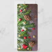 Robuuste kersttafel met pine en sneeuw kaart (Achterkant)