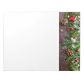 Robuuste kersttafel met pine en sneeuw notitieblok (Voorkant)