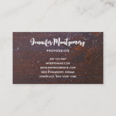 Robuuste kersttafel met pine en sneeuw visitekaartje (Achterkant)