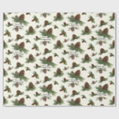 Robuuste kersttoon toon toon toon botanische scrip cadeaupapier (Vlak)