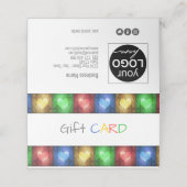 Robuuste kleurrijke Valentijnsdag Harten Kaart voo Plaatskaartje (Buitenkant ongevouwen)