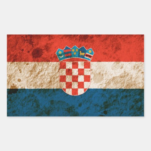 Robuuste Kroatische vlag Rechthoekige Sticker (Voorkant)