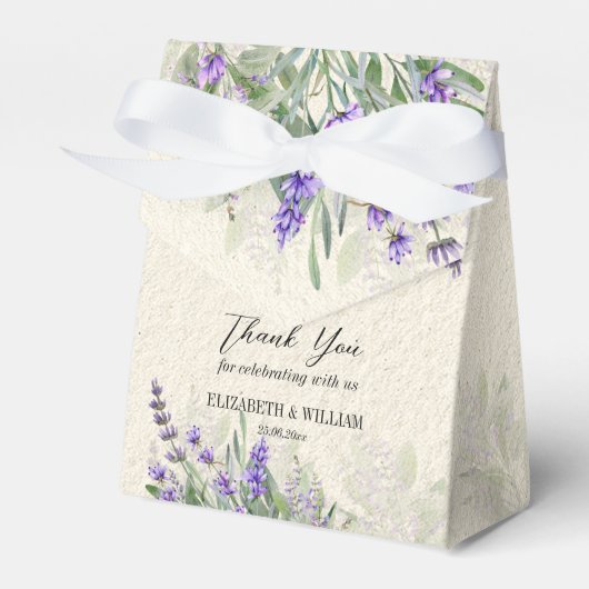 Robuuste lavender op maat gepersonaliseerde gunstd bedankdoosjes (Voorkant Zijde)