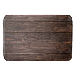 Robuuste legante katoentextuur Donkere houten korr Badmat