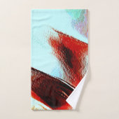 Robuuste lichte cyaan en sterk rood bad handdoek (Handdoek)