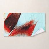 Robuuste lichte cyaan en sterk rood bad handdoek (Handdoek)