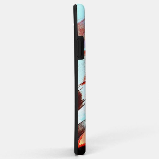 Robuuste lichte cyaan en sterk rood Case-Mate iPhone case (Achterkant/rechts)