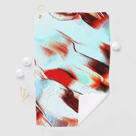 Robuuste lichte cyaan en sterk rood golfhanddoek