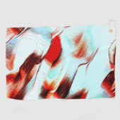 Robuuste lichte cyaan en sterk rood golfhanddoek (Horizontaal)