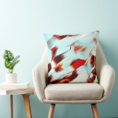 Robuuste lichte cyaan en sterk rood kussen (Stoel)