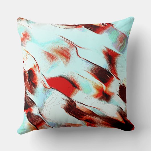 Robuuste lichte cyaan en sterk rood kussen (Achterkant)