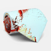 Robuuste lichte cyaan en sterk rood stropdas (Opgerold)