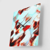 Robuuste lichte cyaan en sterk rood vierkante klok (Hoek)