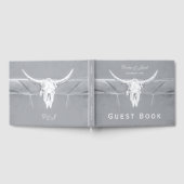 Robuuste lichte grijze witte Westerne Koe schedel  Gastenboek (Volledig)