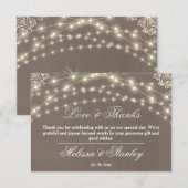 Robuuste lichte kalligrafie van het Koord van het  Bedankkaart (Voorkant / Achterkant)