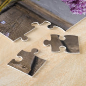 Robuuste Lila Floral Bouquet in de glazen vaas Legpuzzel (Zijkant)