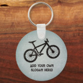 Robuuste look Mountain Bike - jouw tekst voor- en  Sleutelhanger (Voorkant)