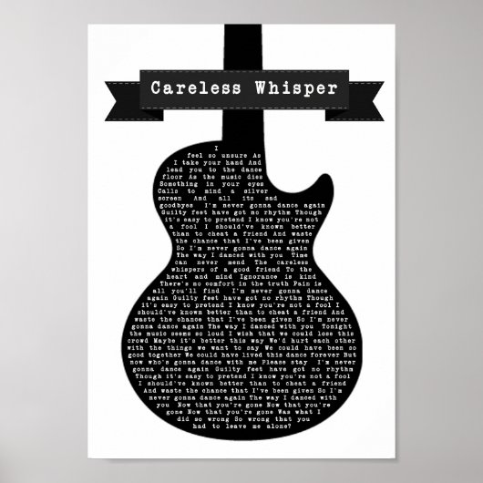 Robuuste luidspreker zwart en witte gitaar song ly poster (Voorkant)