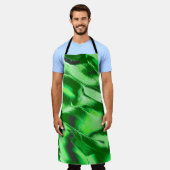 Robuuste metalen groene duinen schort (Gedragen)