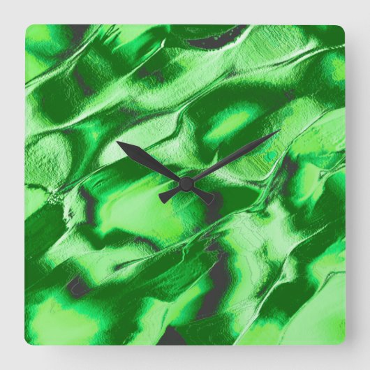 Robuuste metalen groene duinen vierkante klok (Voorkant)