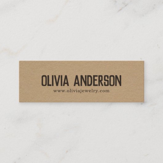 Robuuste moderne bruine kraft handgemaakte sierade mini visitekaartje (Voorkant)
