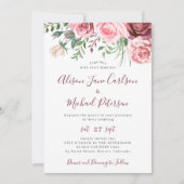 Robuuste moderne florale waterverf bruidebruiloft kaart (Voorkant)