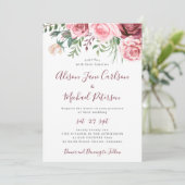 Robuuste moderne florale waterverf bruidebruiloft kaart (Staand voorkant)