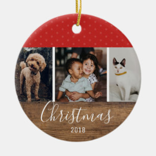 Robuuste moderne grafische multi-foto keramisch ornament