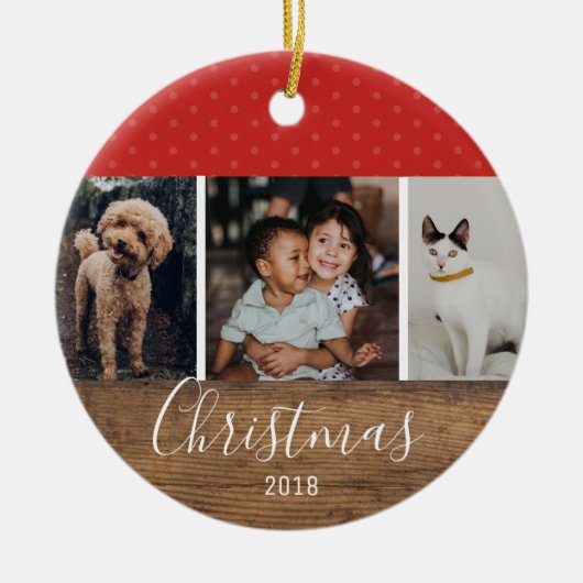 Robuuste moderne grafische multi-foto keramisch ornament (Voorkant)