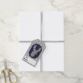 Robuuste moderne grijze droger en witte pijlen cadeaulabel (Met Touw)
