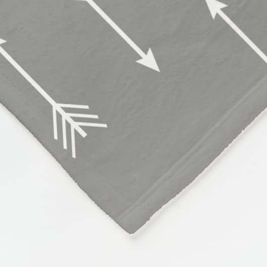 Robuuste moderne grijze droger en witte pijlen fleece deken (Hoek)