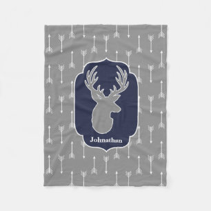 Robuuste moderne grijze droger en witte pijlen fleece deken