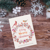 Robuuste moderne holly-bessen kerstmis met simpele feestdagenkaart