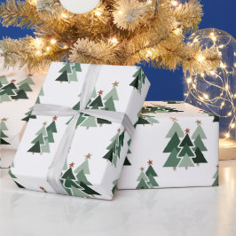 Robuuste moderne kerstbomen cadeaupapier
