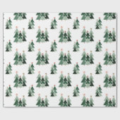 Robuuste moderne kerstbomen cadeaupapier (Vlak)