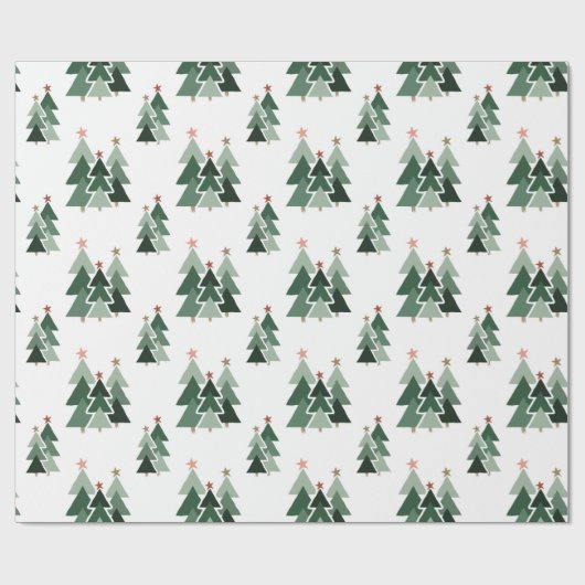 Robuuste moderne kerstbomen cadeaupapier (Vlak)