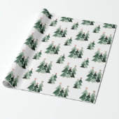 Robuuste moderne kerstbomen cadeaupapier (Uitgerold)