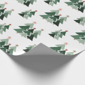 Robuuste moderne kerstbomen cadeaupapier (Hoek)