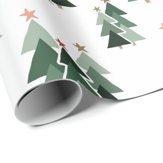 Robuuste moderne kerstbomen cadeaupapier (Rol Hoek)