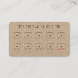 Robuuste, moderne, minimalistische koffiewinkelafd klantenkaartje