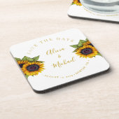 Robuuste moderne zonnebloemen, eenvoudige huwelijk bier onderzetter (Linkerzijde)