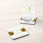 Robuuste moderne zonnebloemen, eenvoudige huwelijk bier onderzetter (Rechterzijde)