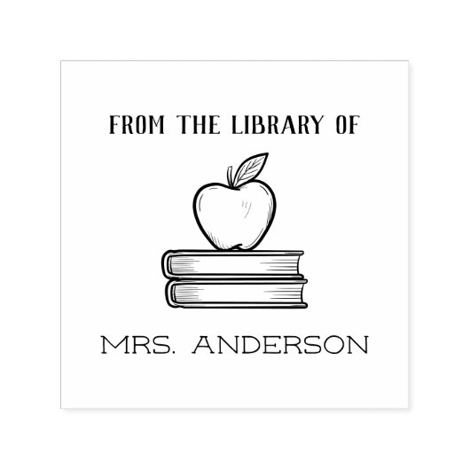 Robuuste, mooie leerlingenappel uit de bibliotheek  zelfinktende stempel (Design)